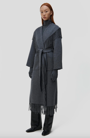 Carrie Wool Fringe Robe Coat