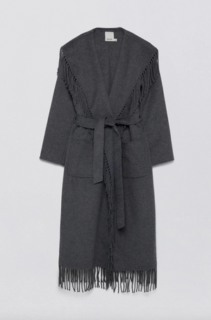 Carrie Wool Fringe Robe Coat