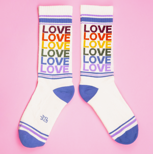 Love - Vintage Rainbow Gym Crew Socks