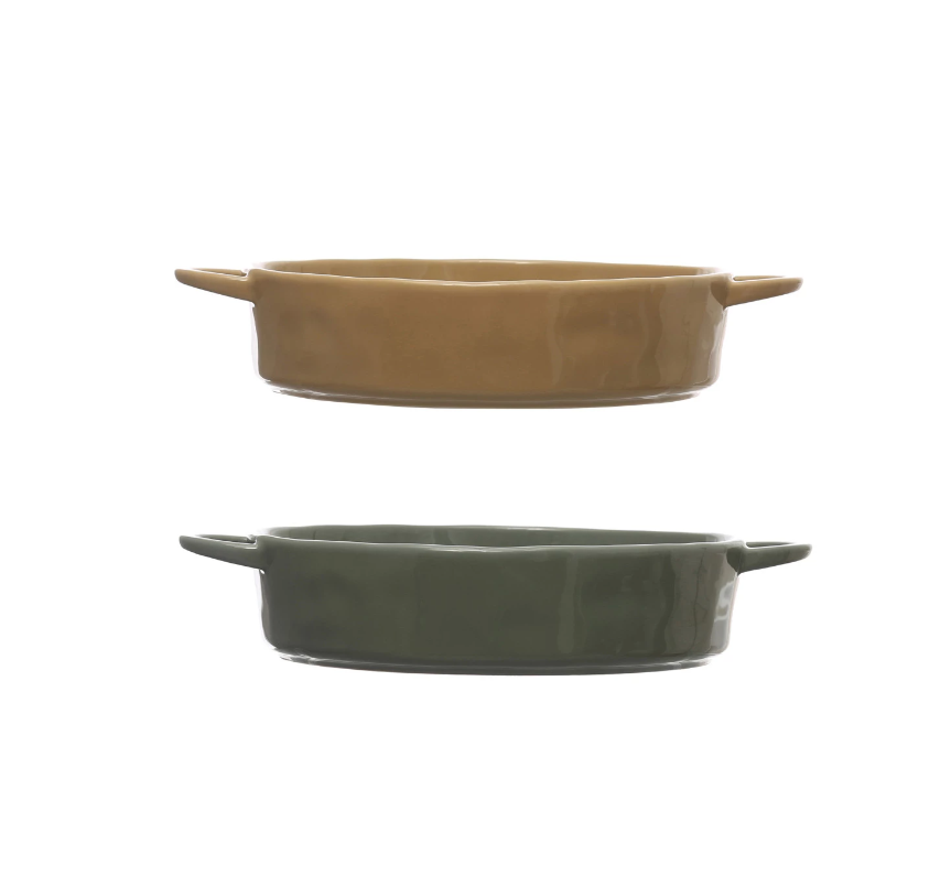 2 Qt Stoneware Serving Bowl/Baker w/ Handles