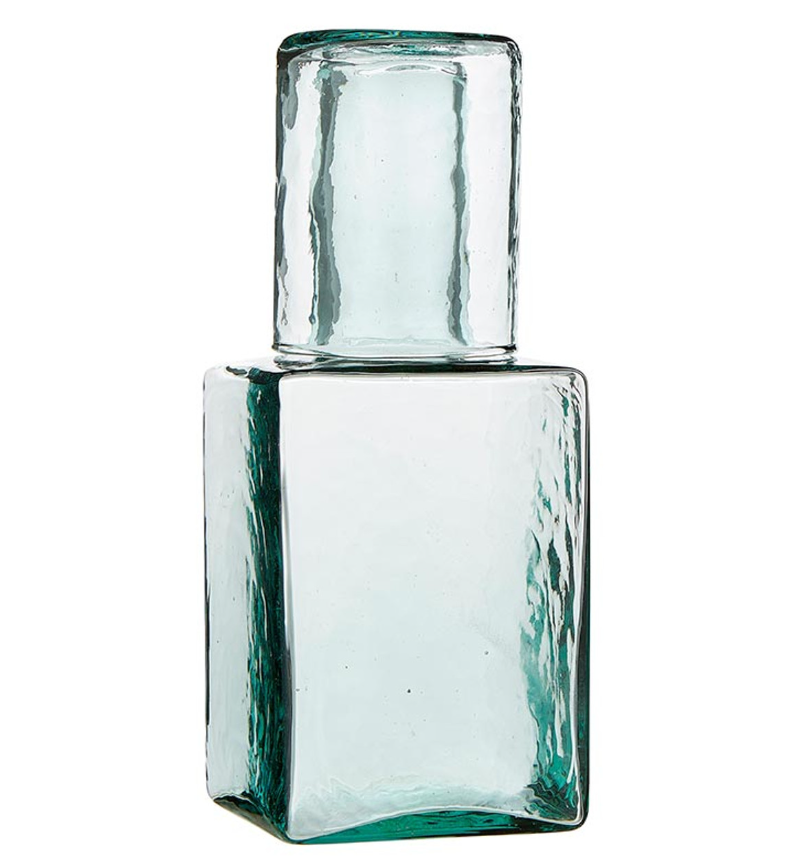 Hammered Glass Bottle & Glass Decanter