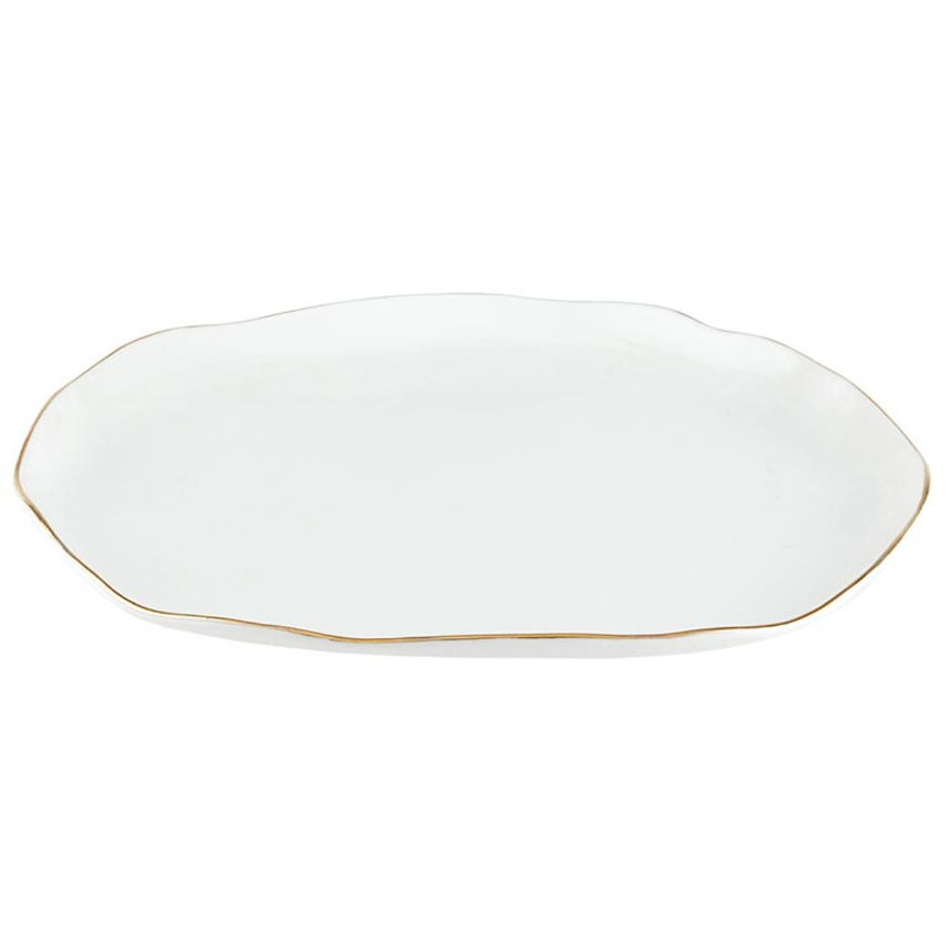 Ceramic Plate w/Gold Rim