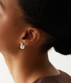 Teeni Toni Huggie Earrings - Silver