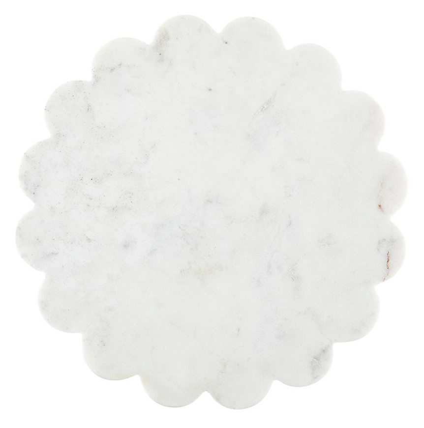 Scalloped Marble Serving Tray