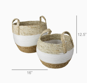 Gideon Grass & Cotton Baskets - LG