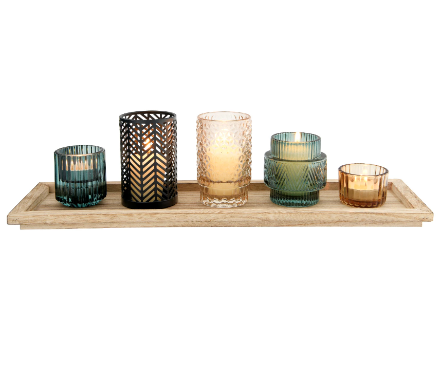 Tealight/Votive Holders with Tray, Set of 6