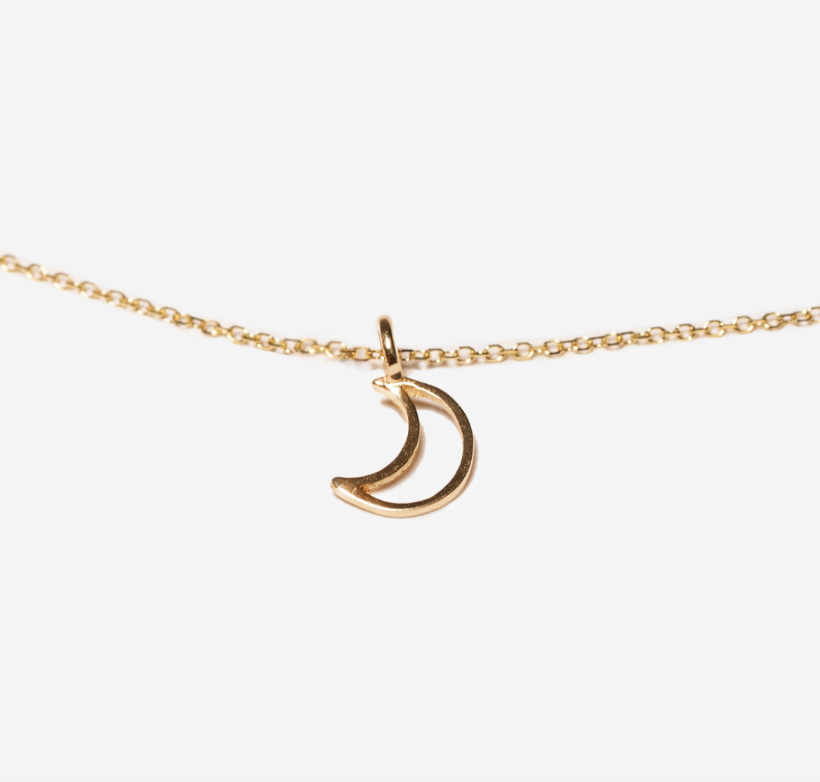 14k Gold Moon Necklace Charm