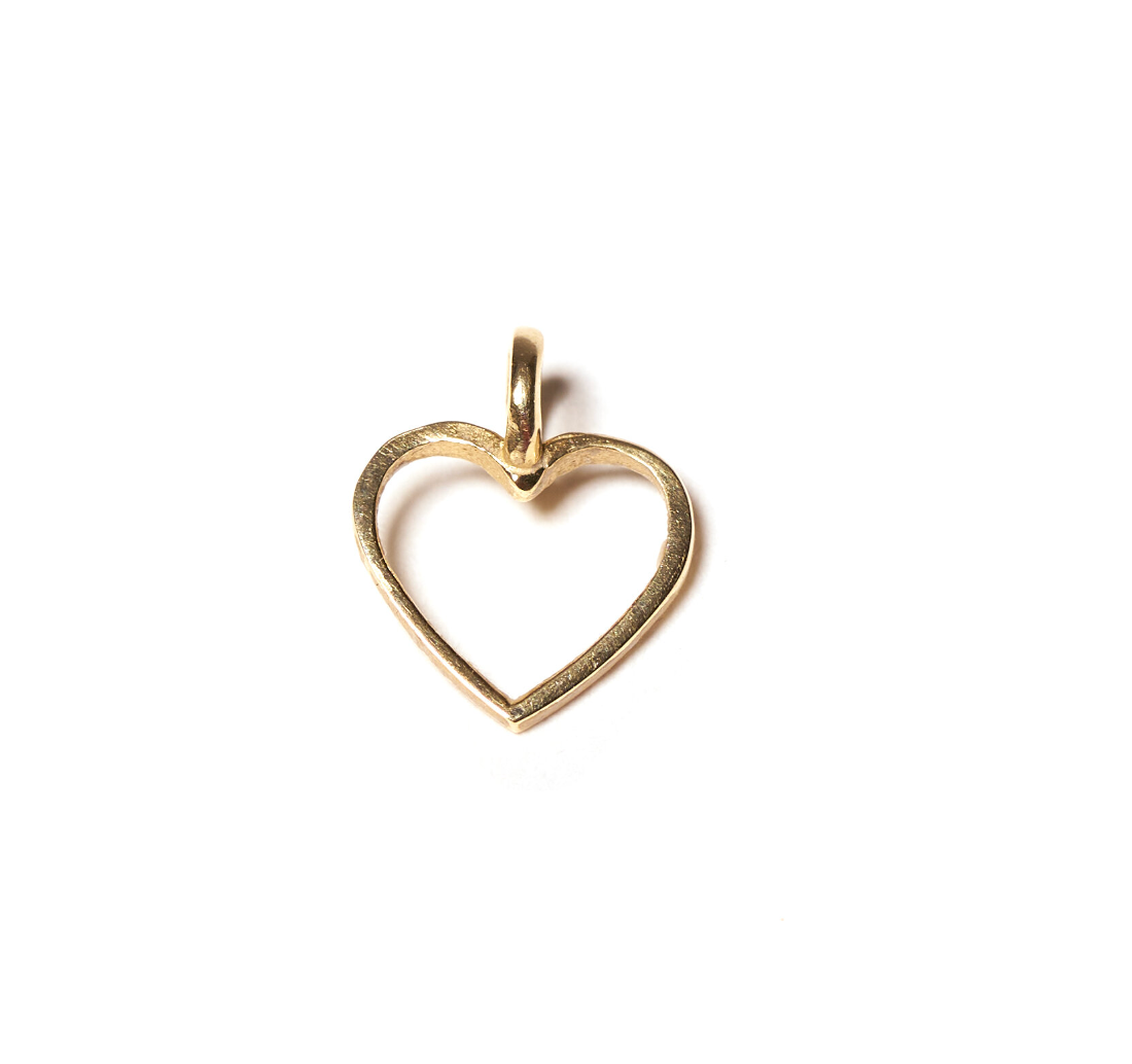 14k Gold Heart Necklace Charm
