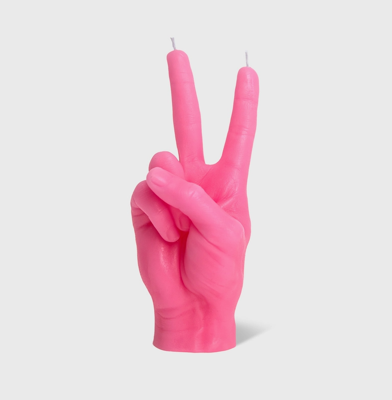 Peace Hand Gesture Candle