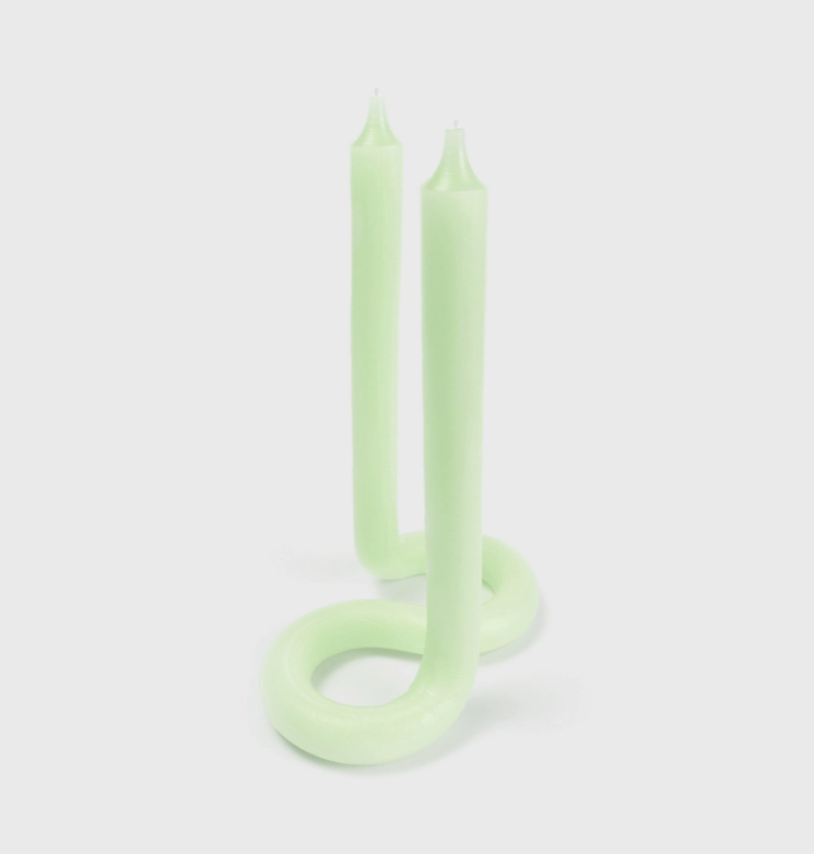Twist Candle Sticks By Lex Pott - Green