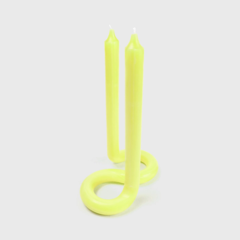 Twist Candle Sticks By Lex Pott - Yellow