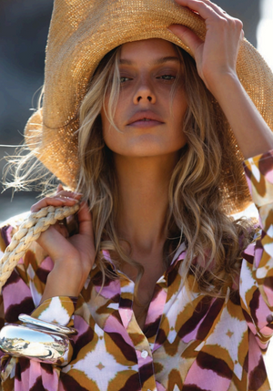 Midi Gilli Dress in Tobago Pink Ikat