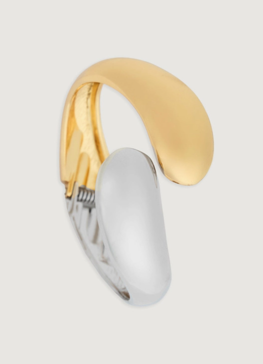 Mixed Metal Overlap Cuff Bracelet