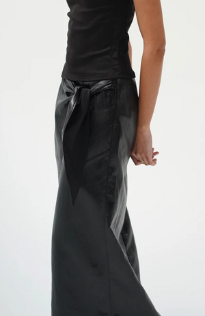 Vega Faux Leather Wrap Skirt