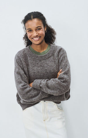 Vitow Crew Neck Sweater - Steel Melange