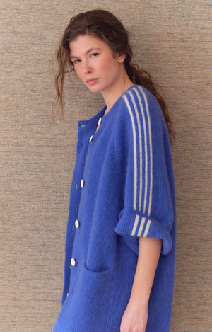 Vitow Mid-Length Cardigan - Olympic Blue