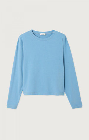 YPAWood Crewneck Long Sleeve Shirt - Melange Blue