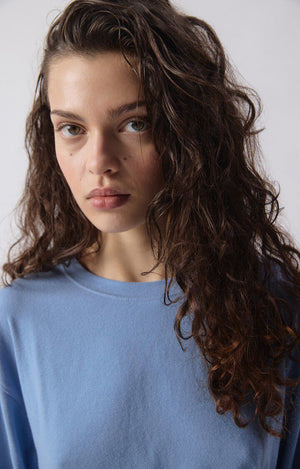 YPAWood Crewneck Long Sleeve Shirt - Melange Blue
