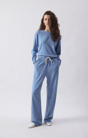 YPAWood Crewneck Long Sleeve Shirt - Melange Blue