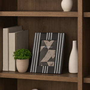Photo Frame - Black Resin Ridged Stripes Border, 4x6 in.