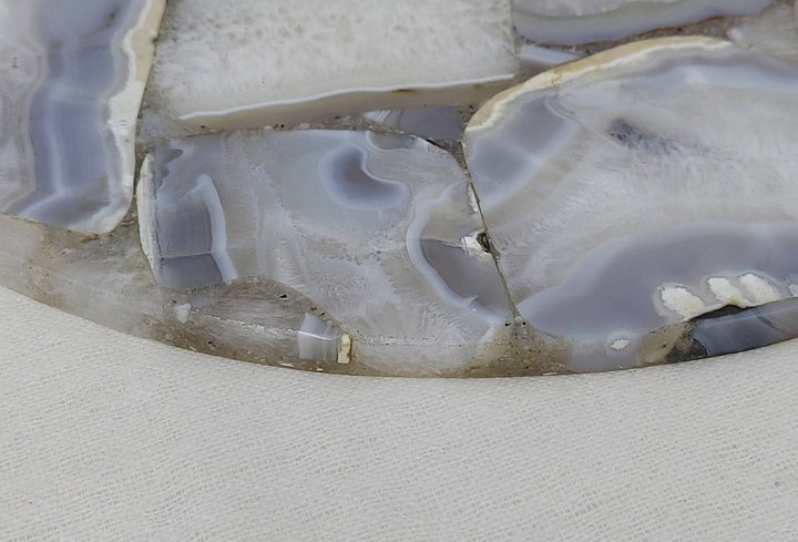 Agate Decorative Tray, 14" Round Grey Wild Agate - The Collective Park City