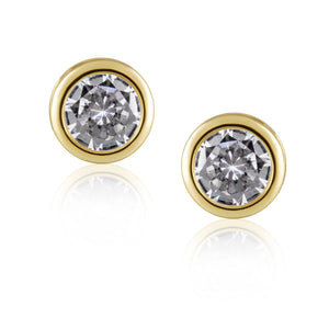 Alaina Bezel Studs - The Collective Park City