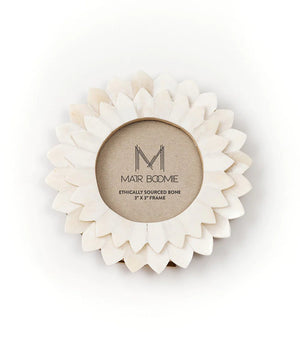 Amalesh Bloom Carved Natural Bone Picture Frame - 3x3 - The Collective Park City