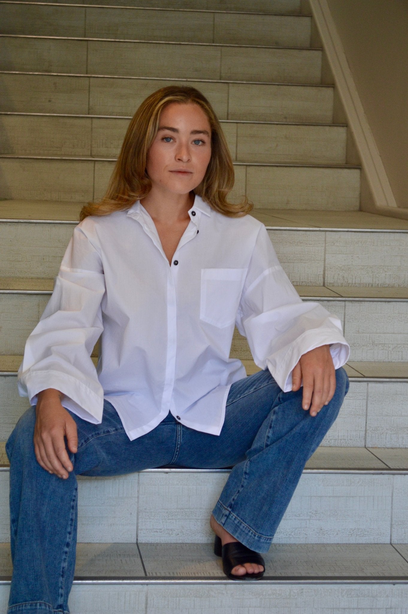 Amanda Cotton Button Down Top - The Collective Park City