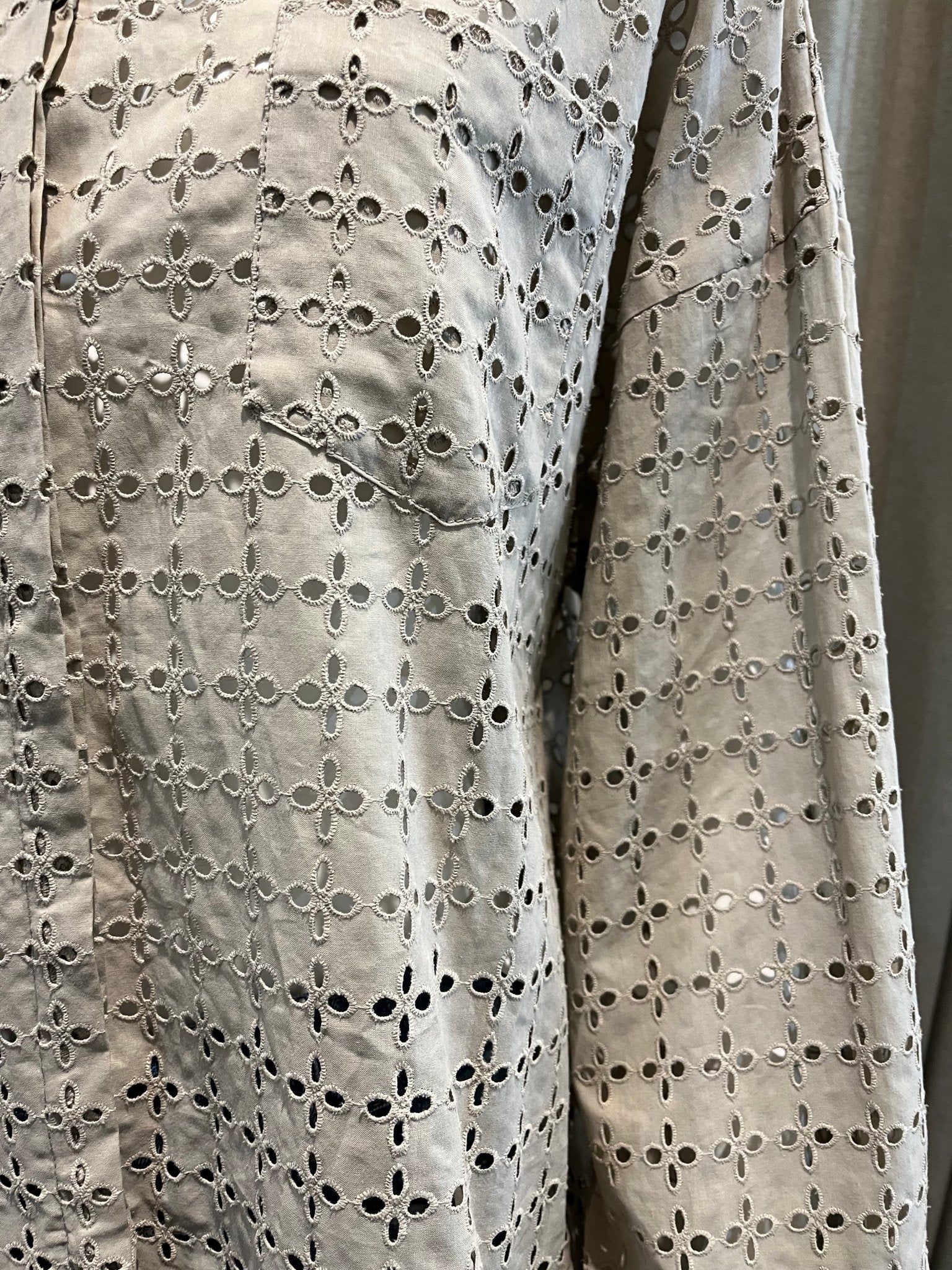 Amanda Perforated Button Down Top - The Collective Park City