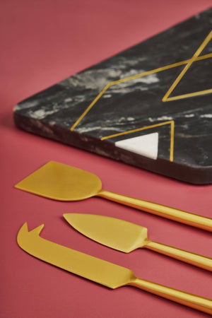 Ambrosia Marble Serving Board with Knives - The Collective Park City