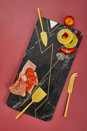 Ambrosia Marble Serving Board with Knives - The Collective Park City