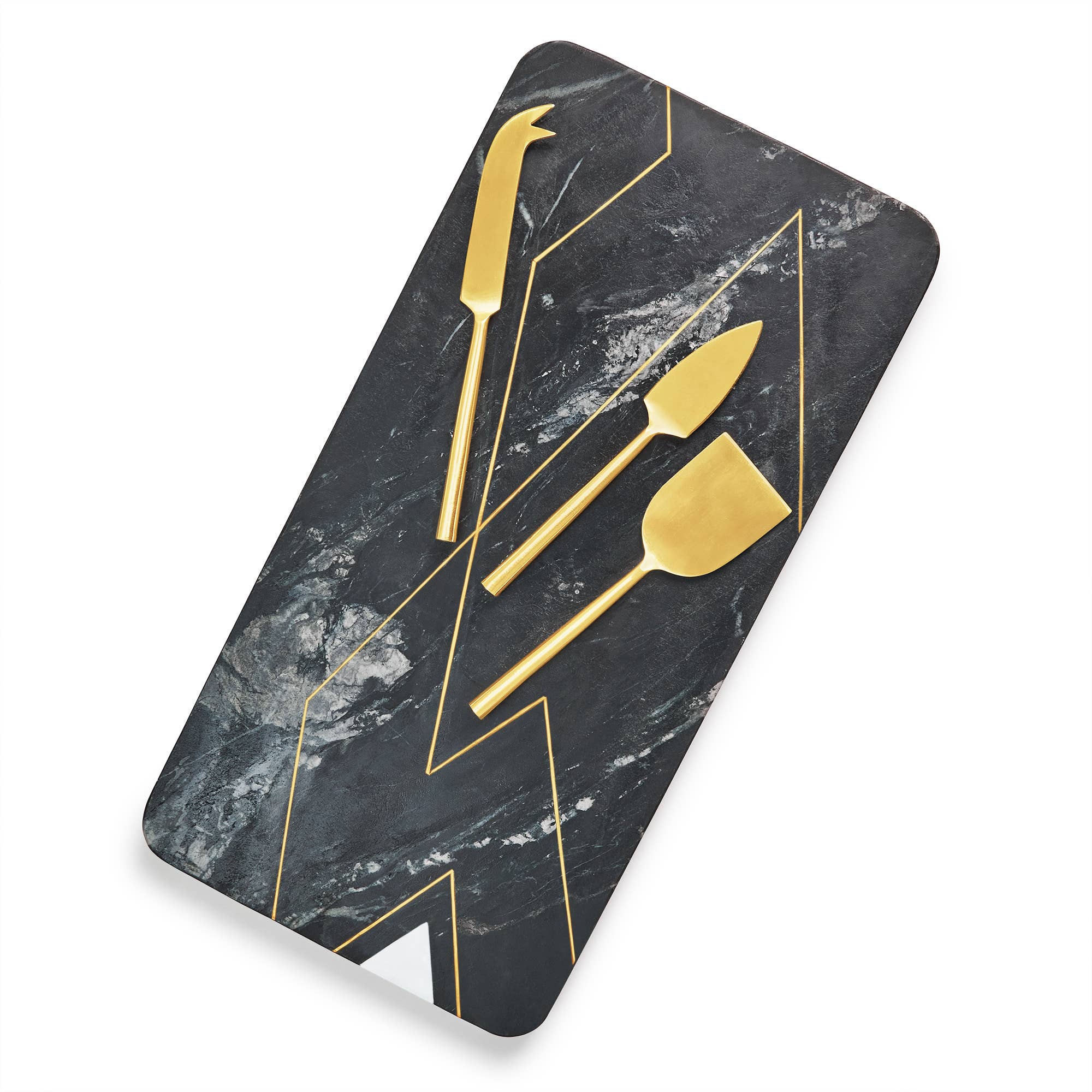 Ambrosia Marble Serving Board with Knives - The Collective Park City