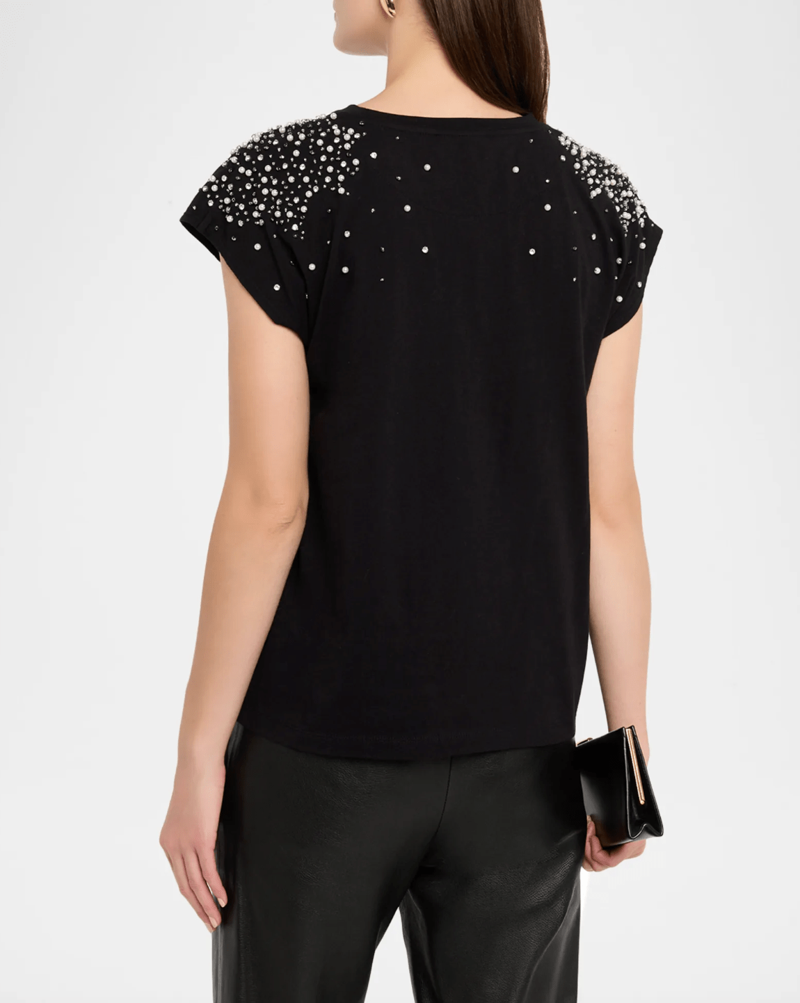 Amelia Embellished T-shirt - Black - The Collective Park City