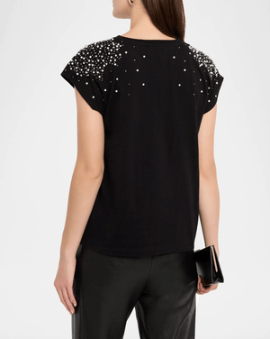 Amelia Embellished T-shirt - Black - The Collective Park City