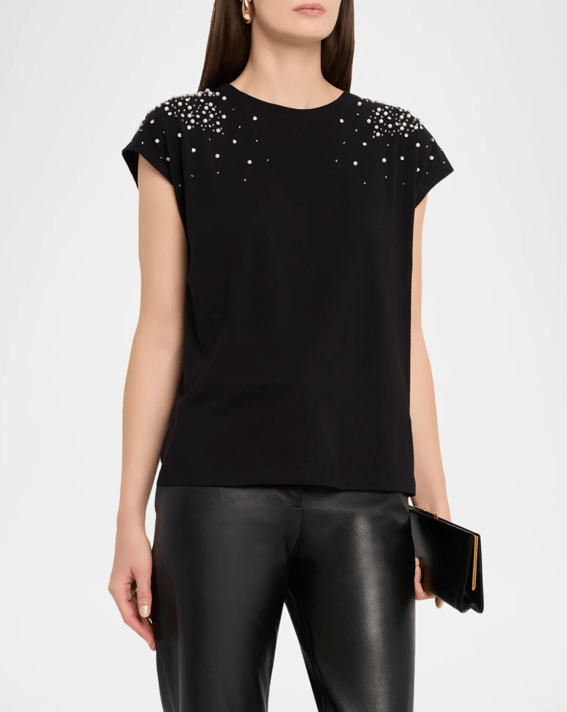 Amelia Embellished T-shirt - Black - The Collective Park City