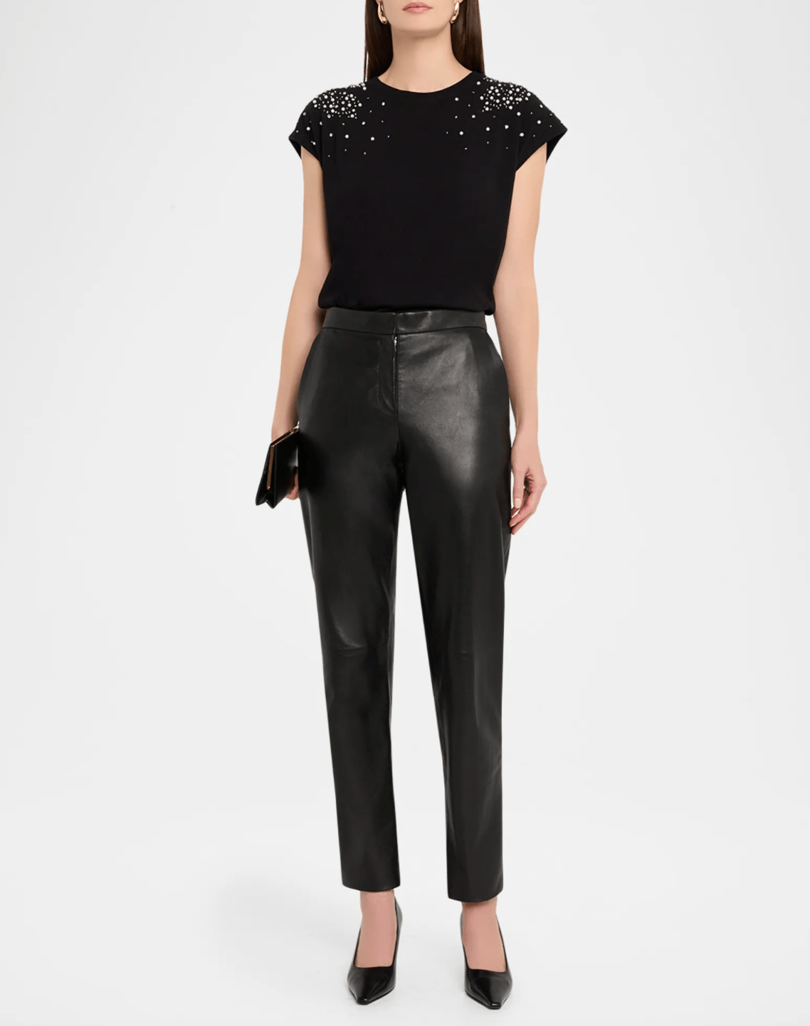 Amelia Embellished T-shirt - Black - The Collective Park City