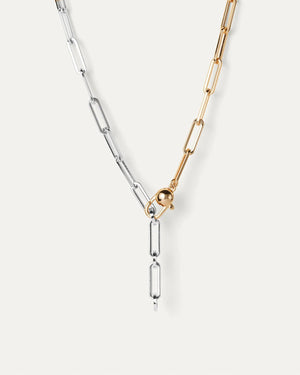 Andi Slim Paperclip Two - Tone Necklace - The Collective Park City