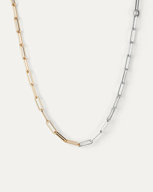 Andi Slim Paperclip Two - Tone Necklace - The Collective Park City