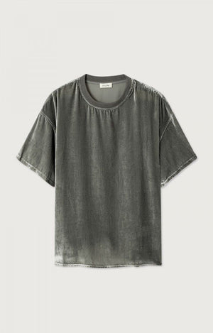 Ankaz Velvet Crew-Neck Tee - Mouse - The Collective Park City