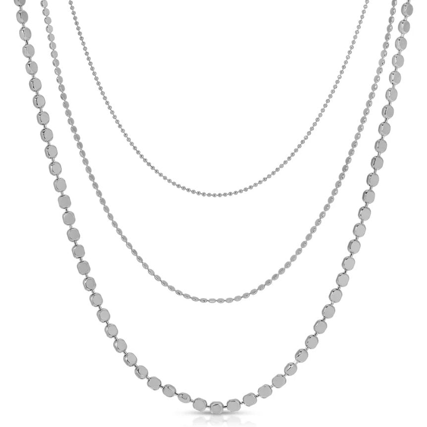 Anya Triple Strand Necklace - Silver - The Collective Park City