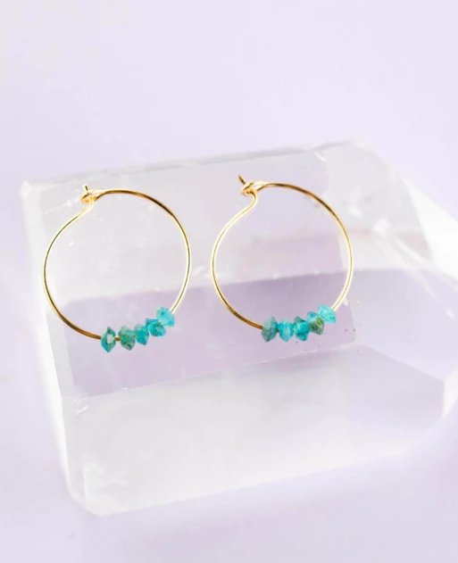 Anything is Possible Apatite Hoop Earrings - The Collective Park City