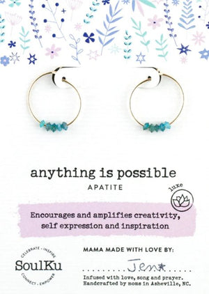 Anything is Possible Apatite Hoop Earrings - The Collective Park City