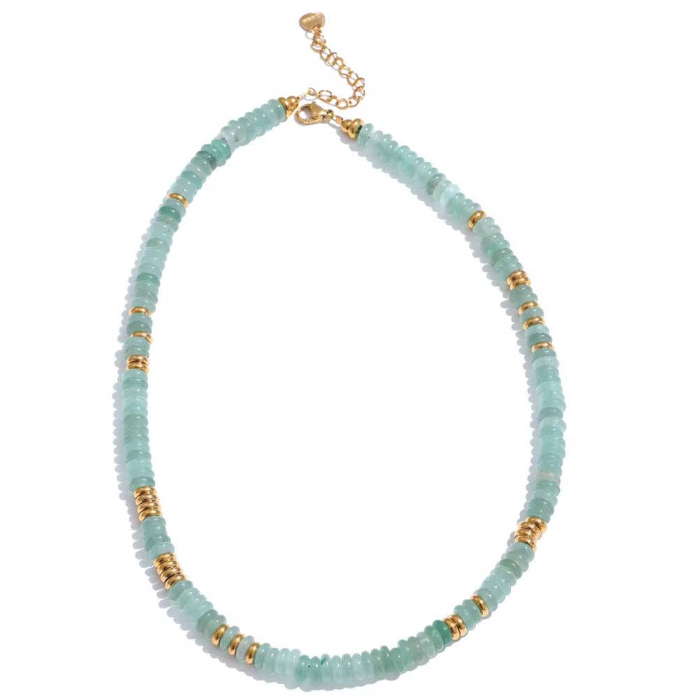 Aqua Beaded Necklace - The Collective Park City