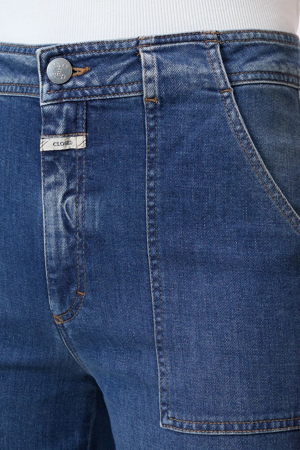 Aria Wide Leg Jean - Dark Blue - Wide Hem - The Collective Park City