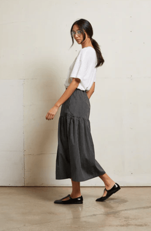 Arielle Poplin Stripe Skirt - The Collective Park City