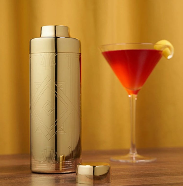 Art Deco Gold - Plated Cocktail Shaker - The Collective Park City