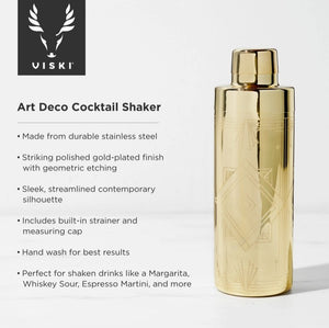 Art Deco Gold - Plated Cocktail Shaker - The Collective Park City