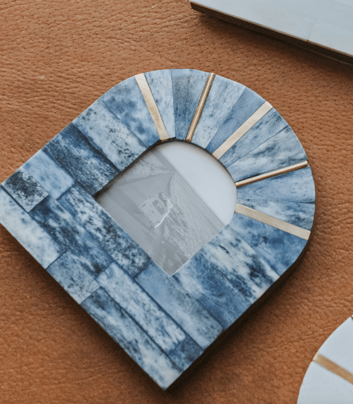 Artemis Indigo Arch 3x3 Picture Frame - Hand Carved Bone - The Collective Park City