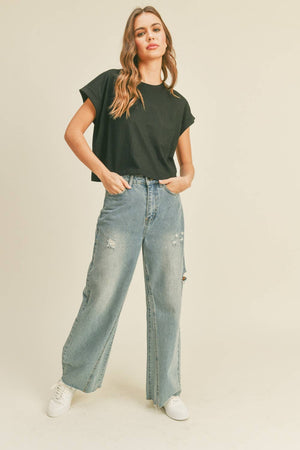 Crew Cuffed Sleeve Tee