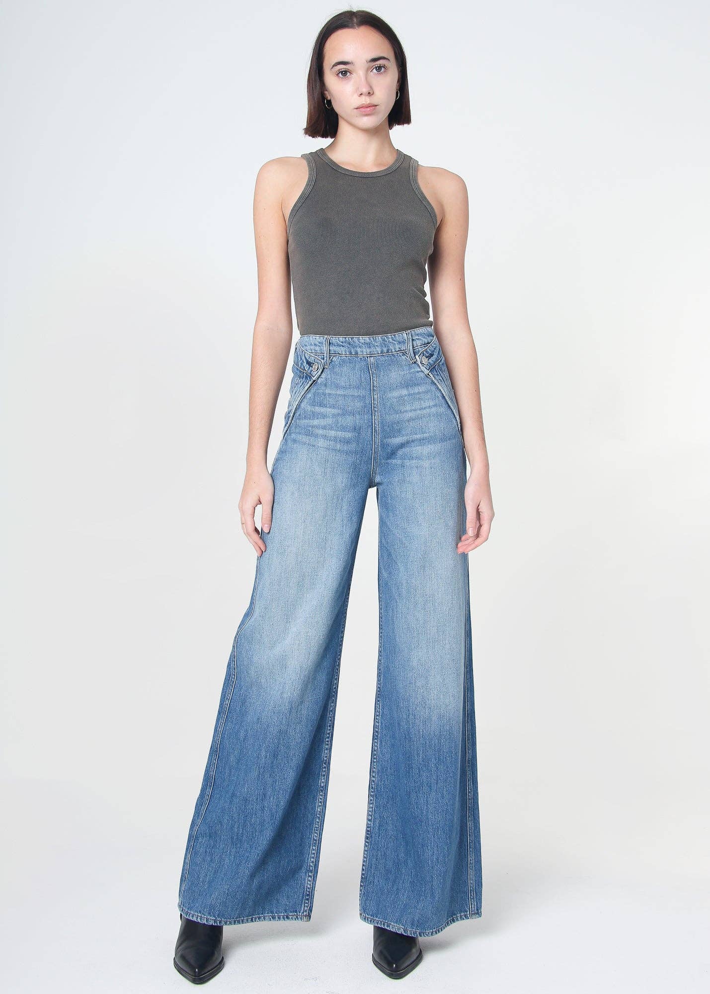 Dina High Waisted Wide Leg Jean - San Diego